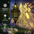 thumbnail image 2 of Moroccan Solar Lantern Outdoor Decor, Bohemian Style, Waterproof, Copper, LED, IPX4, Perfect for Garden, Patio, 2 of 7