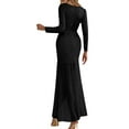 thumbnail image 2 of RYRJJ Women's Long Sequin Formal Dresses Long Sleeve Mermaid Cocktail Wedding Guest Dresses Elegant Wrap V Neck Party Prom Gowns(Black,XL), 2 of 5