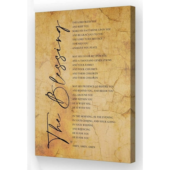 Numbers 6 24-26 Wall Art Bible Verse Poster Framed Quotes Wall Art May The Lord Bless You and Keep You Religious Inspirational Scripture Vintage Living Room Decor