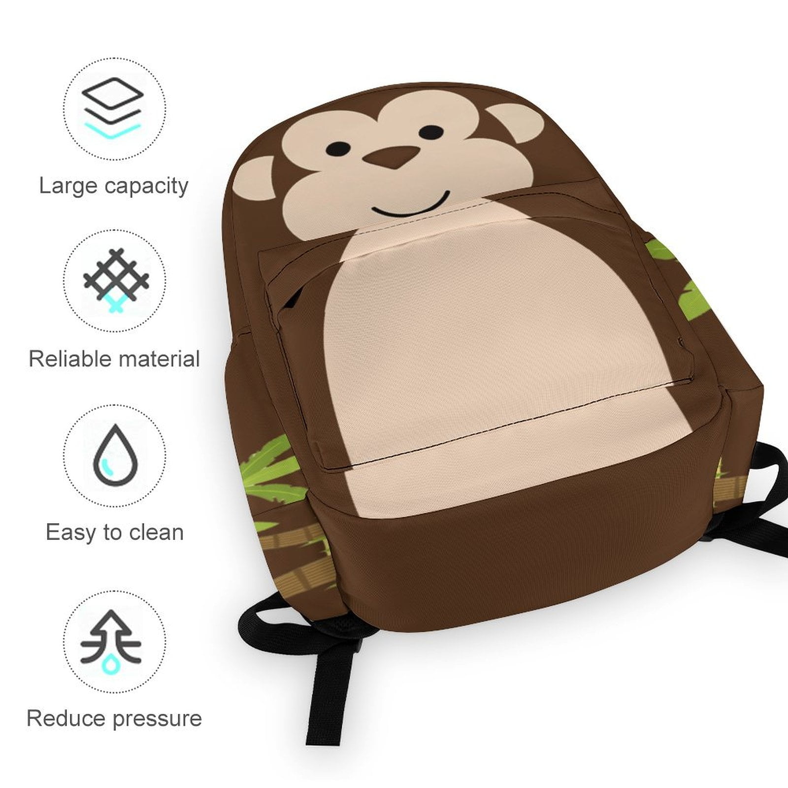 Monkey Backpack for Men Women Teenager 17 Inch Monkey Schoolbag Travel Cartoon Backpacks