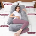 thumbnail image 4 of Almohada de embarazo MOON PINE en forma de U para todo el cuerpo, color gris oscuro, 4 of 7
