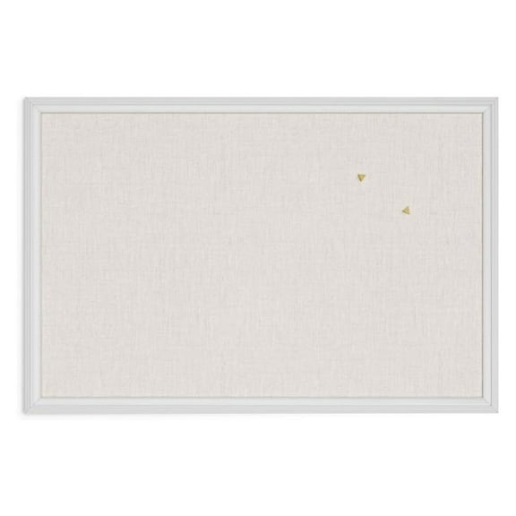 U Brands Farmhouse Bulletin Board Linen Covered Corkboard With White Wood Frame 30 X 20 6711U0001