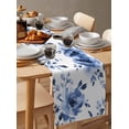thumbnail image 6 of Ldtrchee Blue Floral Spring Table Runner 108 Inches, Vintage Summer Botanical Watercolor Bed Runner Dresser Scarves Tabletop for Indoor Outdoor Parties/Ceremony/Banquet, 13"x 108", 6 of 8