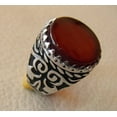thumbnail image 4 of Red Onyx Mens Ring, Natural Red Onyx Gents Ring, Designer Silver Jewelry, 925 Silver Ring, Birthday Gift, Heavy Mens Ring, Arabic Design, Ottoman Style Ring, Christmas, Turkey Mens Signet Ring, 4 of 6