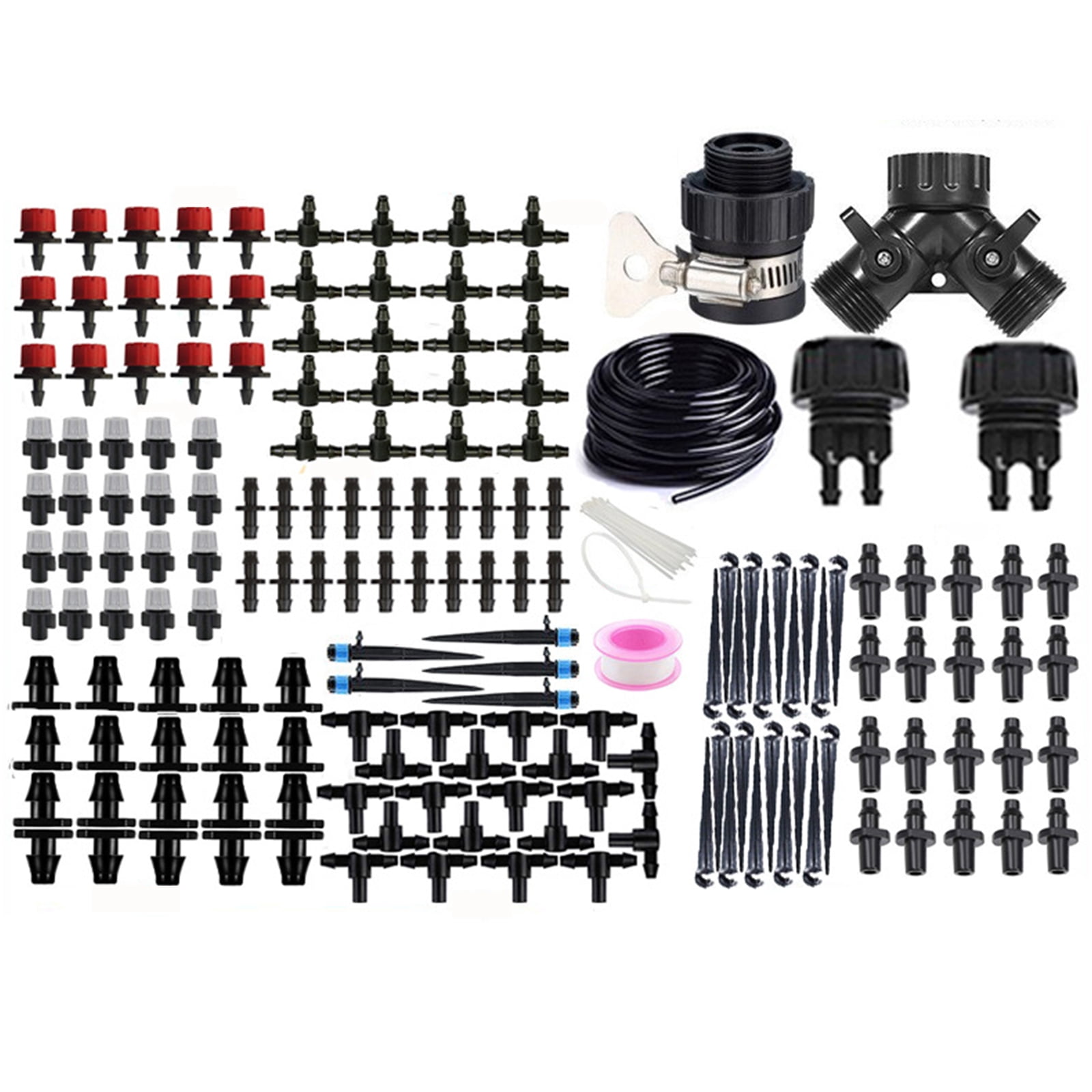 40M Drip Irrigation Systems Set 20 Adjustable Sprinklers Water Saving Gardening Greenhouse Watering Equipment With Pipes