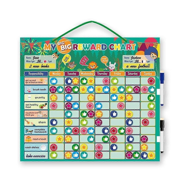 2026 Chores Chart Board,magnetic Responsibility Sticker Chart Educational Table Calendar For Kids