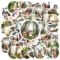 35pcs Realistic Animal Stickers Forest Wildlife Stickers Natural Scenery Stickers for Luggage Fridge Guitar