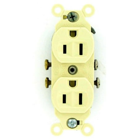 Ivory Eagle - Eagle Ivory INDUSTRIAL Straight Blade Duplex Outlet Receptacle 5-15R 15A 5242V