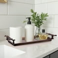 thumbnail image 3 of Decozen Bathroom Tray Rectangular Aluminium & Brass Finished,  Vanity Tray - The Gingko Collection, 3 of 10