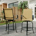 thumbnail image 3 of 3-Piece Outdoor Bar Set, Swivel Textilene Bar Stools with Glass-Top Table, Patio Bistro Set for Balcony, Backyard & Poolside, 3 of 6