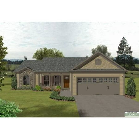 The House Designers: THD-6281 Builder-Ready Blueprints to Build a Ranch House Plan with Slab Foundation (5 Printed Sets)