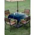 thumbnail image 4 of Outdoor Tablecloths with Umbrella Hole & Zipper, Navy Blue Ombre 60x60 Inch Square Tablecloths, Contemporary Gradient Abstract Art Waterproof Table Cloth, Patio/Pool/Picnic Table Covers, 4 of 8