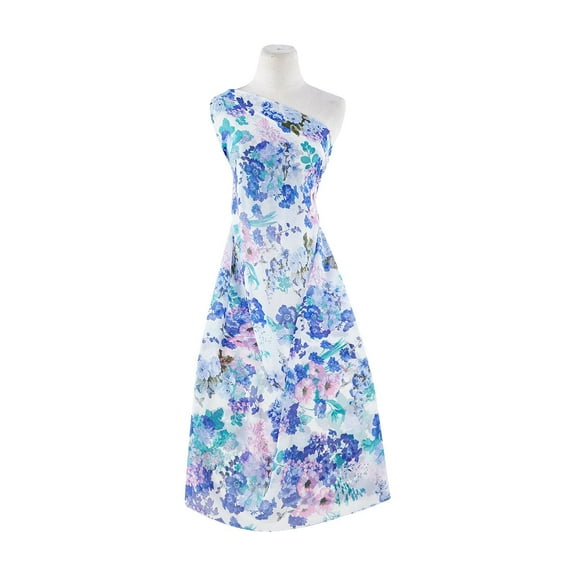 Zelouf High Multi Chiffon Print  , Sewing, DIY, Crafts Fabric by the Yard, 164 Wht/lilac, 3 Yard