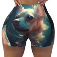 thumbnail image 2 of Balery Cute Flower Chihuahua Puppy Pantalones cortos de entrenamiento estampados para mujer, sin costuras, ajustados, para gimnasio, yoga, correr, deportes, ejercicio activo, fitness.-Small, 2 of 8
