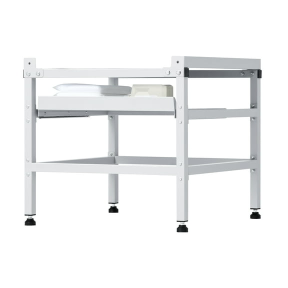 KFFKFF Laundry Machine Support, 48.5x25-Inch Appliance Platform, 590LBS Weight Limit Laundry Machine and Dryer Foundation with Dual Trays, 4 Customizable Legs for Elevating Laundry Appliances