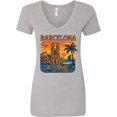 thumbnail image 3 of Inktastic Barcelona Cityscape Artwork Women's V-Neck T-Shirt, 3 of 5