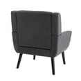 thumbnail image 5 of Modern Soft Linen Material Ergonomics Chair, Single Casual Sofa with Black Legs, Simple Armchair for Living Room/Bedroom/ Indoor/Home, Dark Grey, 5 of 9