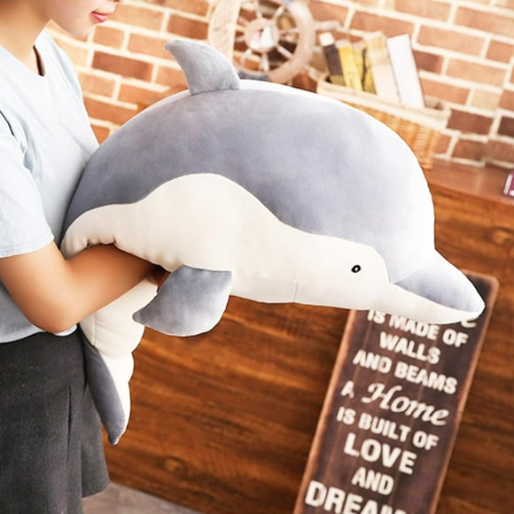 Levenkeness Dolphin Plush Hugging Pillow Soft Large Dolphins Stuffed Animal Toy Doll Gifts for Kids Valentine Christmas Bedding (23.6"")