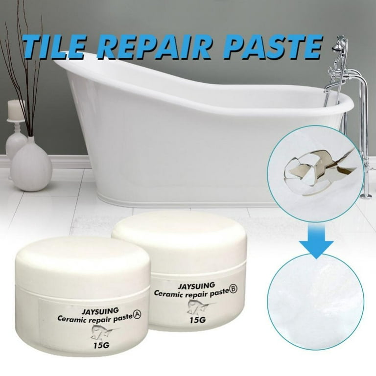 Ceramic Repair Paste Tub Tile and Shower Porcelain Repair Kit for Crack  Chip Ceramic Bathroom Tub Floor Ceramic Repair Paste White Grout Tiling Tile  Repair 30/50/100g 