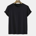 thumbnail image 2 of Hombres Casual Cuello Redondo Sólido Jersey Estampado Pantalones Cortos Mangas Camiseta Blusa Pompotops  oipoqjl32270, 2 of 5