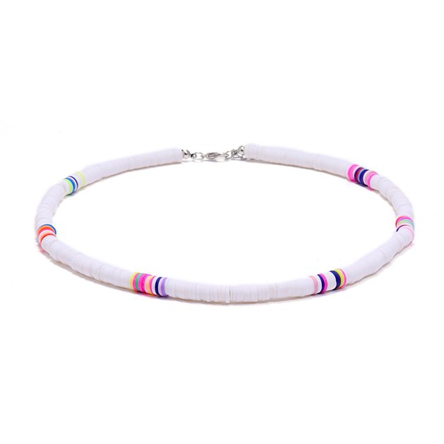 Collier de Perles Heishi Mode Bohème Collier de Surfeur Heishi Collier Ras du Cou