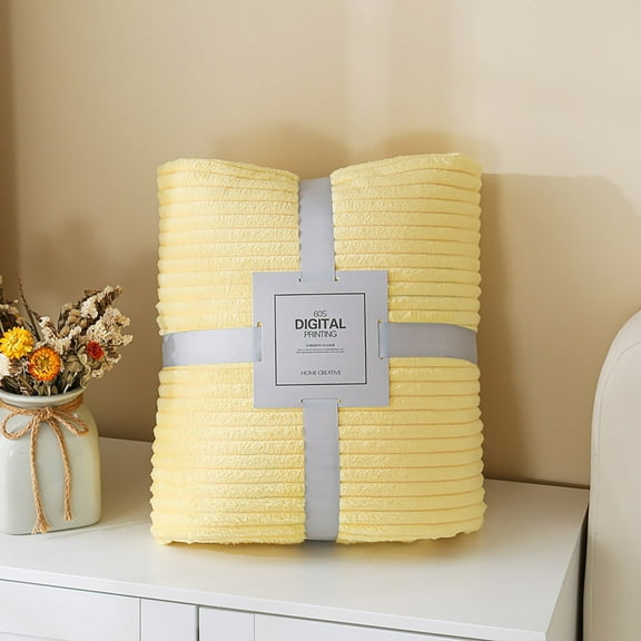 LHWEN Soft Flannel Blanket Air Conditioning Blanket Coral Velvet Sofa Blanket Yoga Blanket Cozy Gift Blanket for Home Decor 75% Polyester 25% Elastane Machine Washable Perfect for Bed Chair Couch Pet