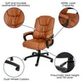 thumbnail image 4 of Flash Furniture Fundamentals Big & Tall Swivel LeatherSoft Office Chair with Padded Arms, Brown, 4 of 15