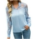 thumbnail image 1 of Tops Para Mujer Blusa Casual Elegante Camisas de Manga Larga Camisa Clásica de Túnica Suelta de Gasa Con Botones de Encaje de Color Sólido Odeerbi  ODB164887, 1 of 9