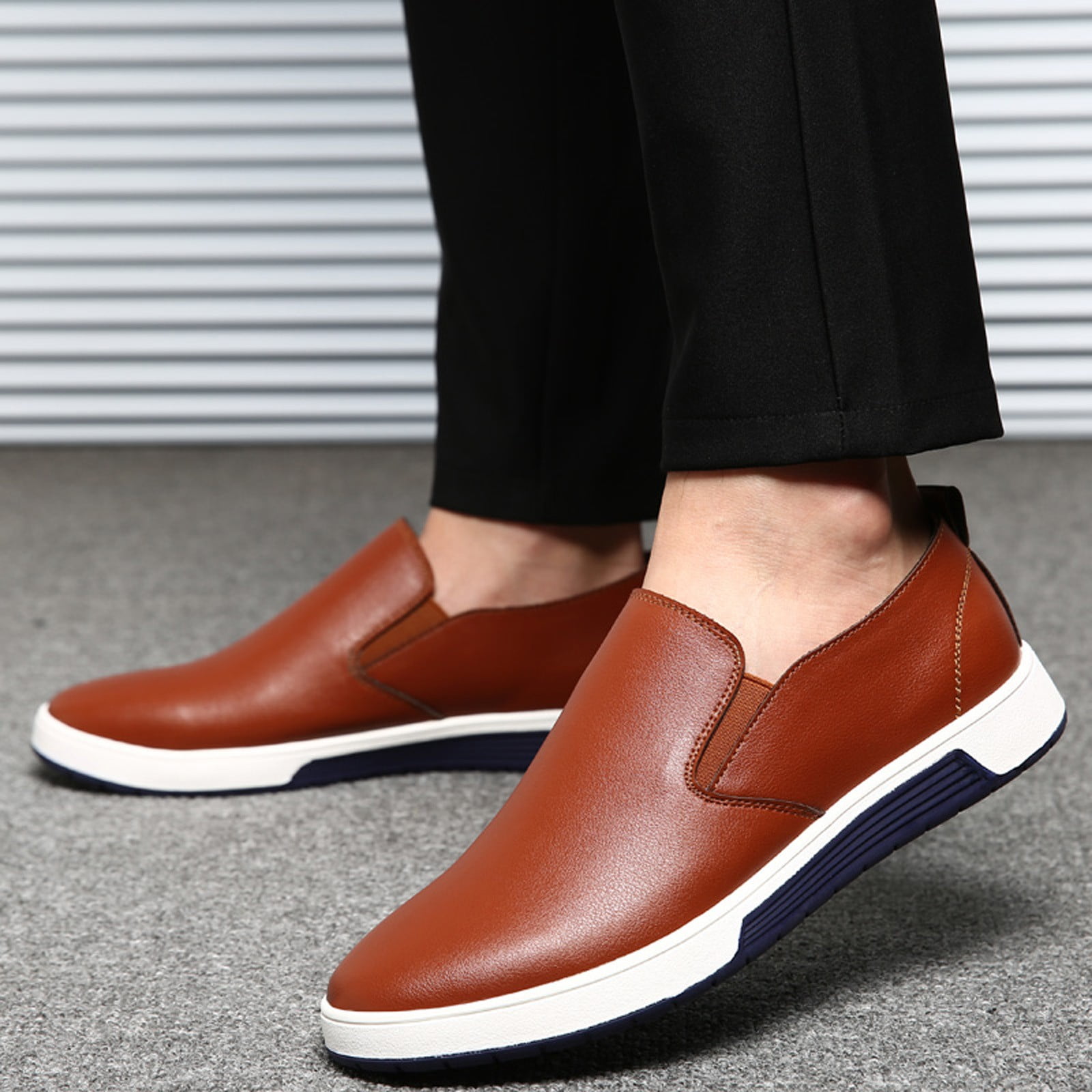XIPAI Men's Casual Lofer Shoes Slip On Fashion Sneakers 