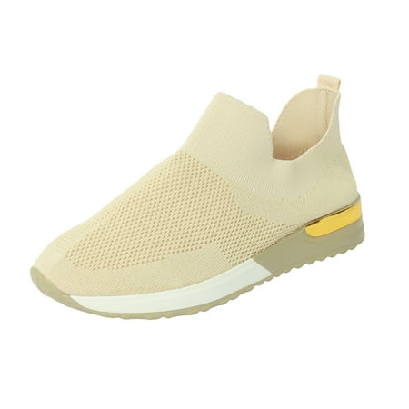 

Women s Flying Knit Socks Shoes Elastic Knit Lightweight Slip on Shoes