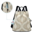 thumbnail image 5 of FORMRS Women's Travel Backpack Purse Anti-Theft Hidden Pockets Casual Shoulder Bag, Light Brown Pattern, 5 of 7