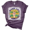 Rockstar Mardi Gras Shirt, Bella Graphic Tees for Women Heather Team Purple XS