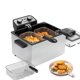 thumbnail image 1 of 1800W 5 Liters/21 Cups Large Electric Deep Fryer with 3 Frying Baskets for Home Use, Adjustable Temperature,View Window Lid,Countertop Stainless Steel Body Deep Fryer Pot,Perfect for Kitchen, Fry Fish, 1 of 5