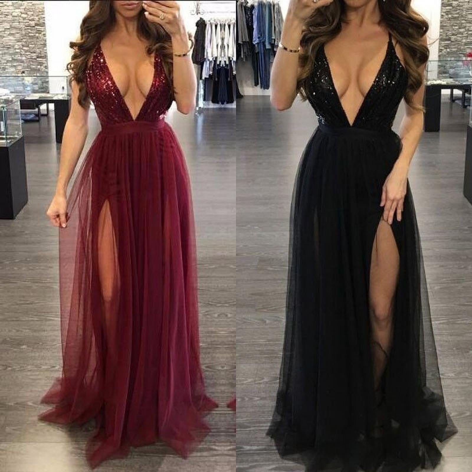 NEW Black Beige Lace Formal Clubwear Cocktail Long Party DRESS Gown S M L XL 