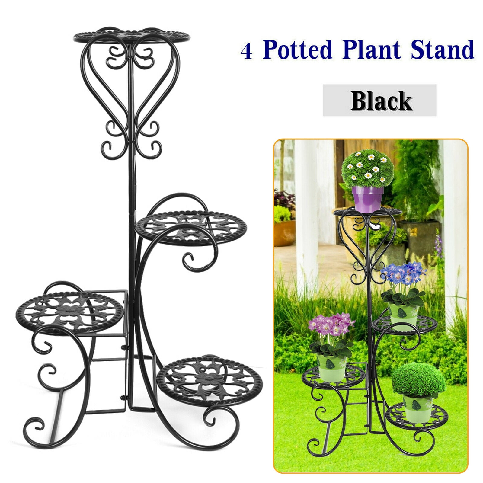 Goorabbit Flower Stands Outdoor,Indoor/Outdoor Metal Flower Stand, 4