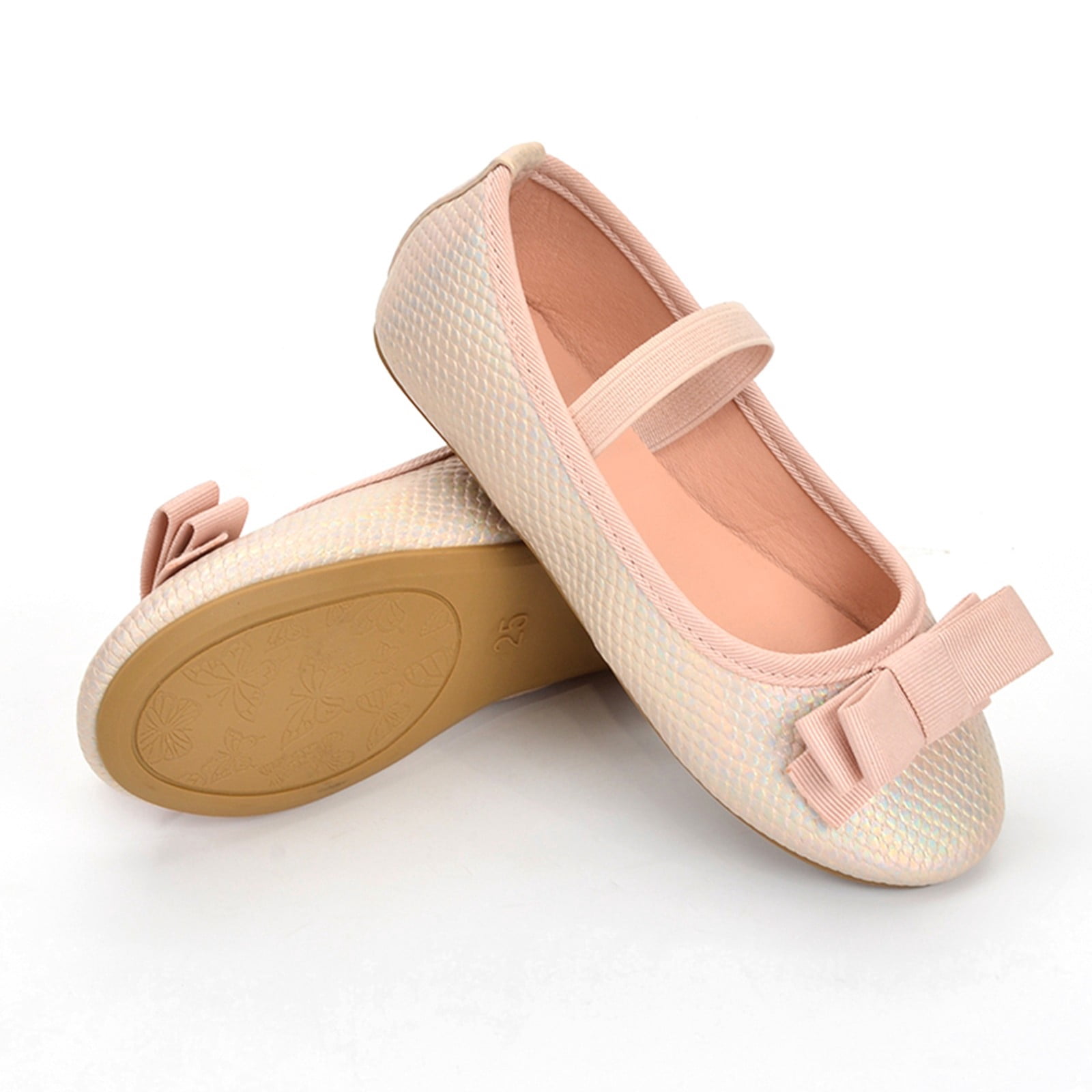 Girl Shoes Size 12 Children Shoes Flat Shoes Shoes With Sequins Bowknot Girls Dancing Shoes 2 Year Old Shoes Girl Girls Tennis Shoes Girls' Shoes Pu Pink 5
