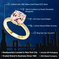 thumbnail image 2 of Gem Stone King 4.44 Ct Cushion Peach Simulated Morganite 18K Yellow Gold Plated Silver Ring, 2 of 6