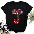 thumbnail image 3 of 2024 Marca Disney Ropa para niños Minnie Mouse Rojo Negro Letras AZ Estampado Niñas Niños Algodón Camiseta Negro Y2k Tops Camisetas para bebés, 3 of 5
