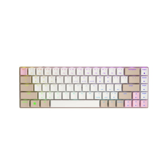 Cherry MX-LP 2.1 Compact Wireless Gaming Keyboard. RGB MX Silver Speed Switches. RGB Lighting Low-Profile MX Precision switches. 65% Size. 68 Keys. (Khaki Pink)