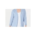thumbnail image 2 of Karen Scott Women's Petite Open-Front Cardigan Blue Size Medium, 2 of 3
