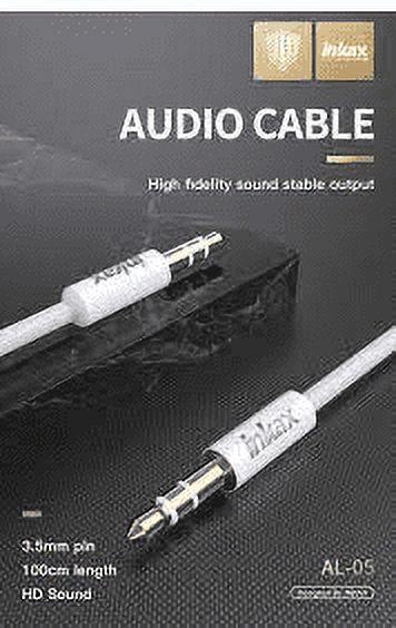 UrbanX 3.5mm Nylon Braided Aux Cable 3.3ft/1m Hi-Fi Sound, Audio Adapter Male to Male AUX Cord for Samsung Galaxy A20 Headphones, Car, Home Stereos, Speaker, Echo & more - image 3 of 3