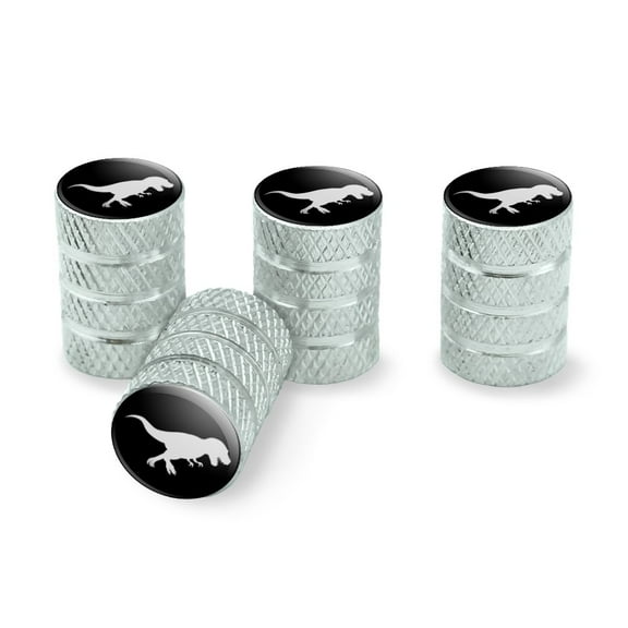 Dinosaur Tyrannosaurus Rex Black White Tire Rim Wheel Aluminum Valve Stem Caps