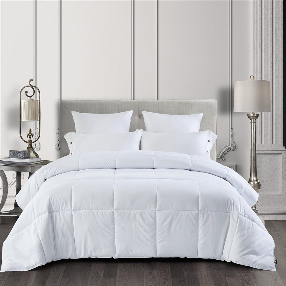 Details about   HOMBYS White Comforter Set Twin Size Lightweight Soft Pinch Pleat Duvet Insert w 