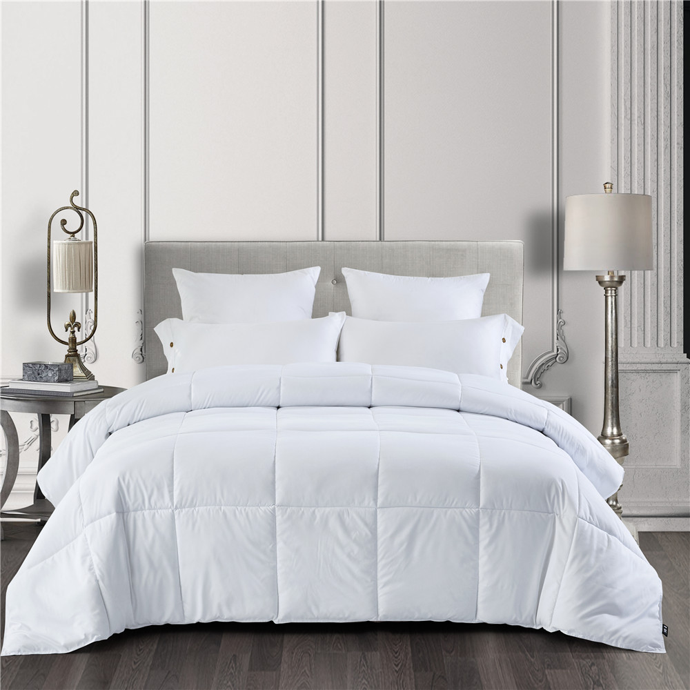 HODOMG All Season White Down Alternative Quilted Comforter and Duvet Insert-with Corner Tabs-Hypoallergenic-Plush Microfiber Fill-Reversible-Machine Washable