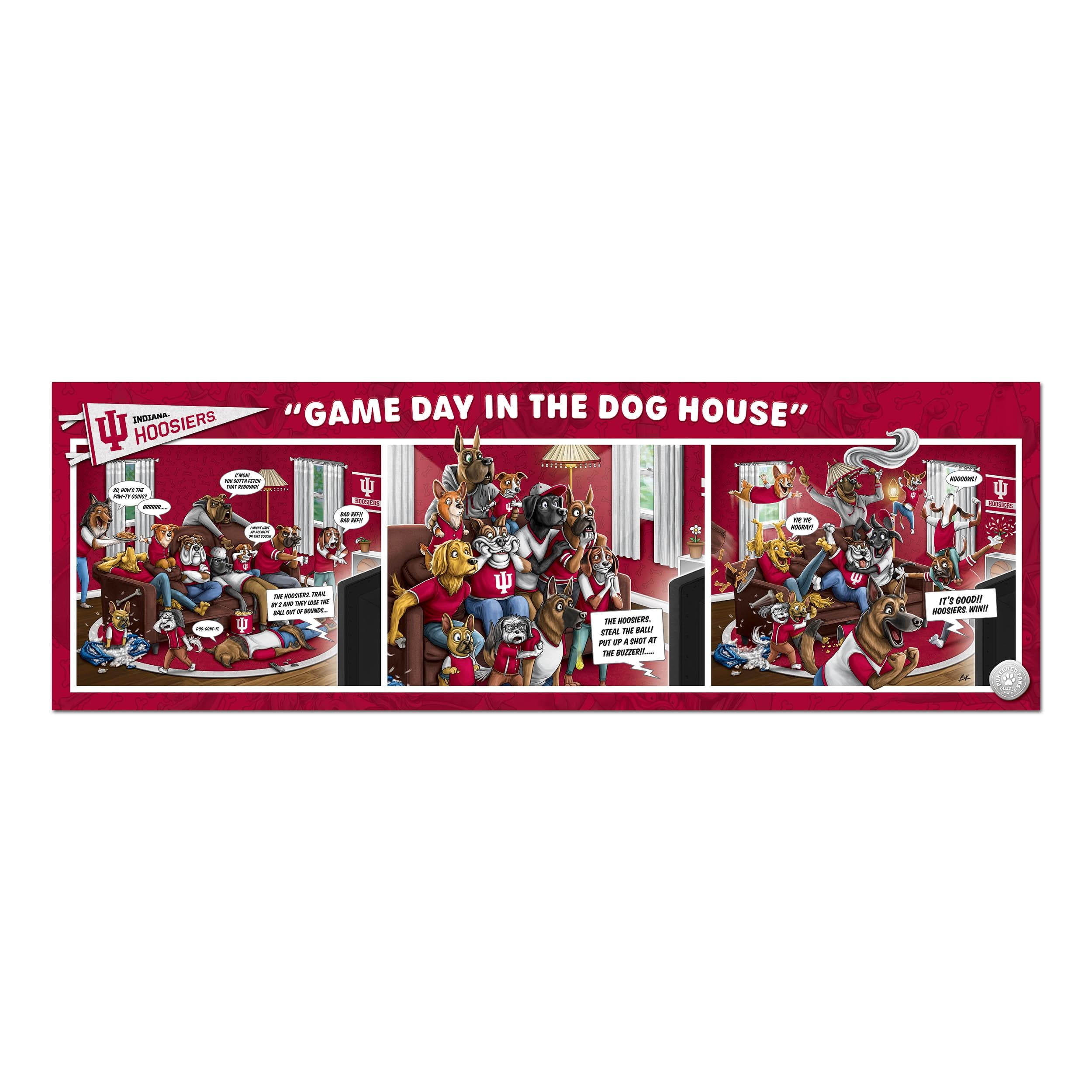YouTheFan NCAA Indiana Hoosiers Purebred Fans Gameday in the Dog House 1000PC Puzzle