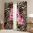 thumbnail image 2 of Manfei Cheetah Print Letter Blackout Curtains Set of 2 (52x84 Each), Pink Bowknot Monogrammed A Window Curtains, Modern Fashion Style Curtains and Drapes, Blackout Curtains Room Decor, 2 of 6