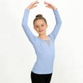 thumbnail image 1 of Girls' Solid Color Long Sleeved Round Neck Dance Practice Uniform Mid Size Children's Top, 1 of 6