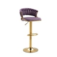 thumbnail image 5 of Lumibee Set of 2 Modern Velvet Adjustable Bar Stools with Backs Set of 2 - Purple, 5 of 5