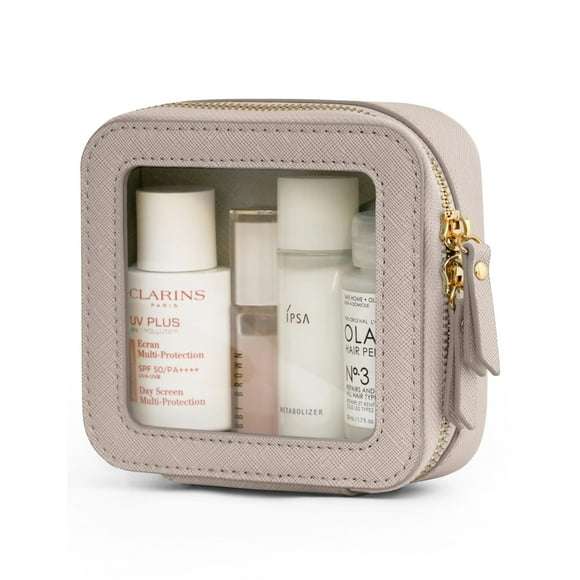 Estuche de maquillaje Popvibe, transparente, de viaje, para cosméticos, Stone Mini