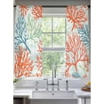 thumbnail image 2 of Ocean Coral Sheer Curtains 72 Inch Length 2 Panels Set, Abstract Boho Gradient Coastal Polka Dots Voile Window Treatment Rod Pocket Curtains Sheers Drapes for Bedroom/Living Room/Kitchen 52"x72"x2, 2 of 7
